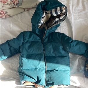Burberry Kids Teal Puffer Jacket